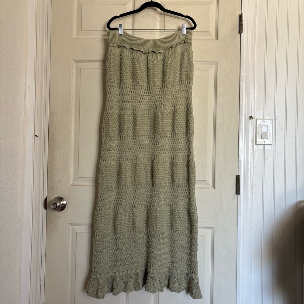 Djerf Avenue Sorella Elegant Knit Maxi Skirt boho classic Scandi girl style - Picture 7 of 11